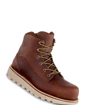 Red Wing Traction Tred Lite 6-inch Safety Toe Men's Waterproof Boots Brown | ZA 59YXF